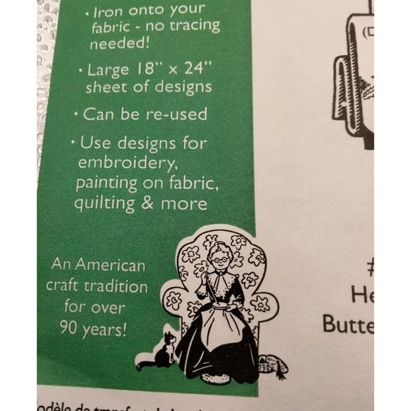 Aunt Martha Embroidery Transfer Pattern 3870 Heart Bird Butterfly Floral Border - Picture 2 of 4